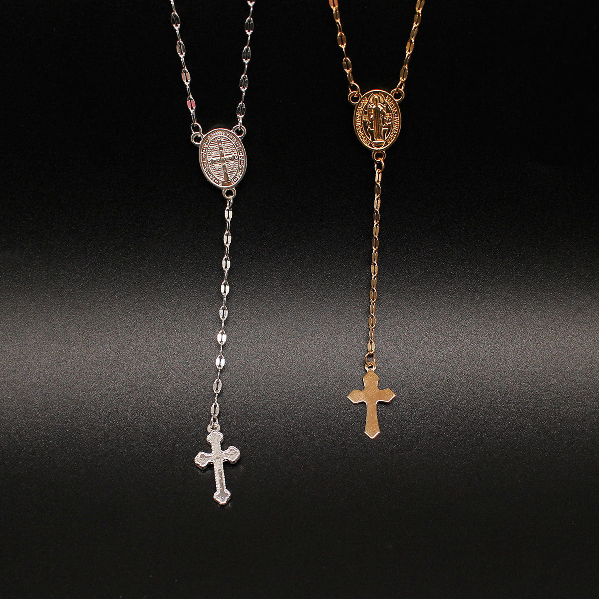 Alloy Three color cross Virgin necklace