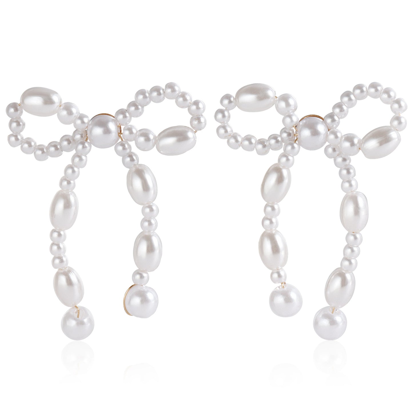 Elegant Pearl bow floral hand-woven earrings popular earrings