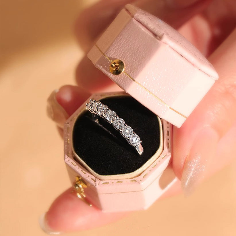 Diamond Ring for Women Layered and Versatile Seven Diamond Adjustable Ring