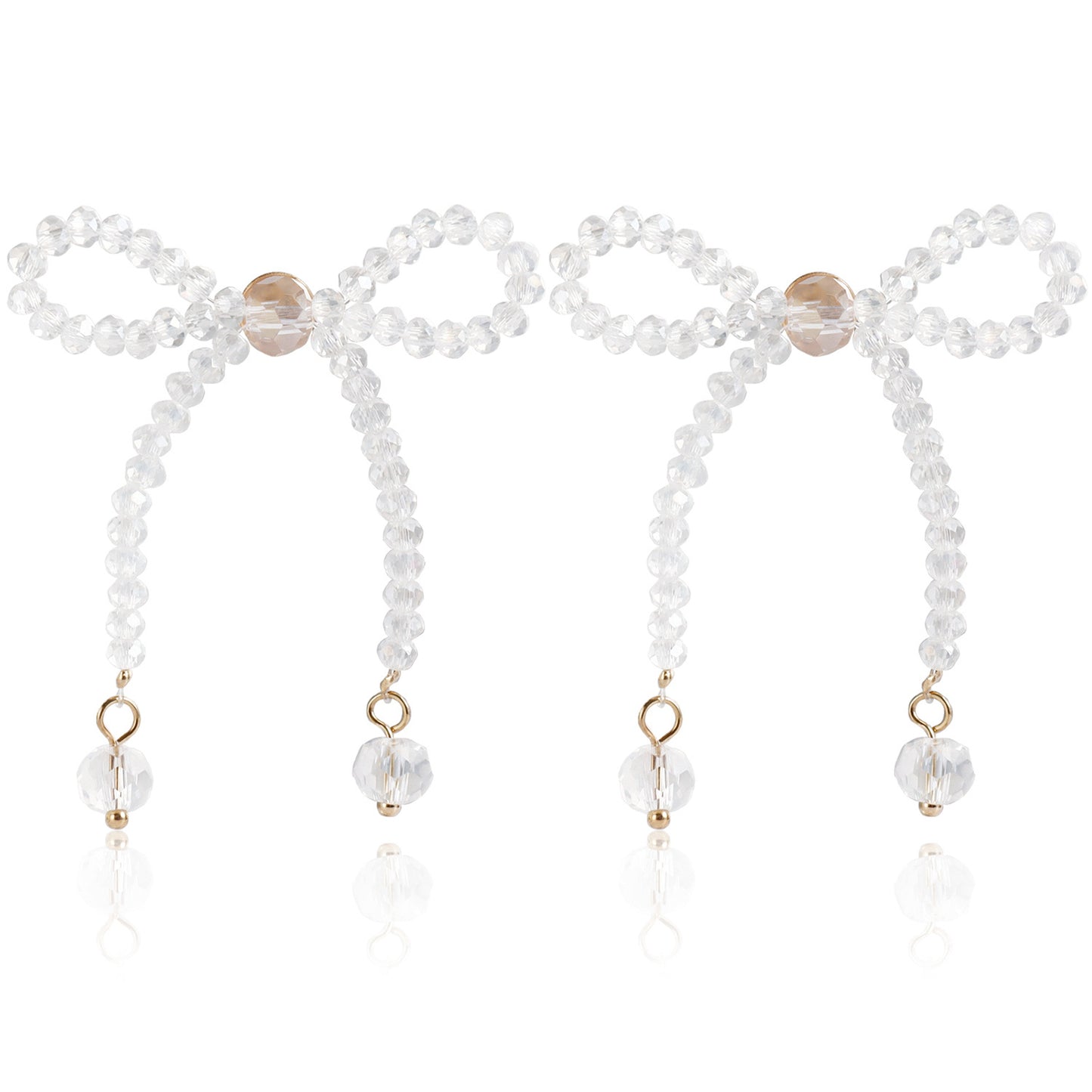 Elegant Pearl bow floral hand-woven earrings popular earrings