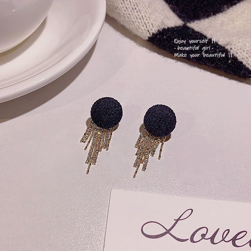Velvet S925 Silver Needle  Flocking Pile Coating Earrings with Ins Style