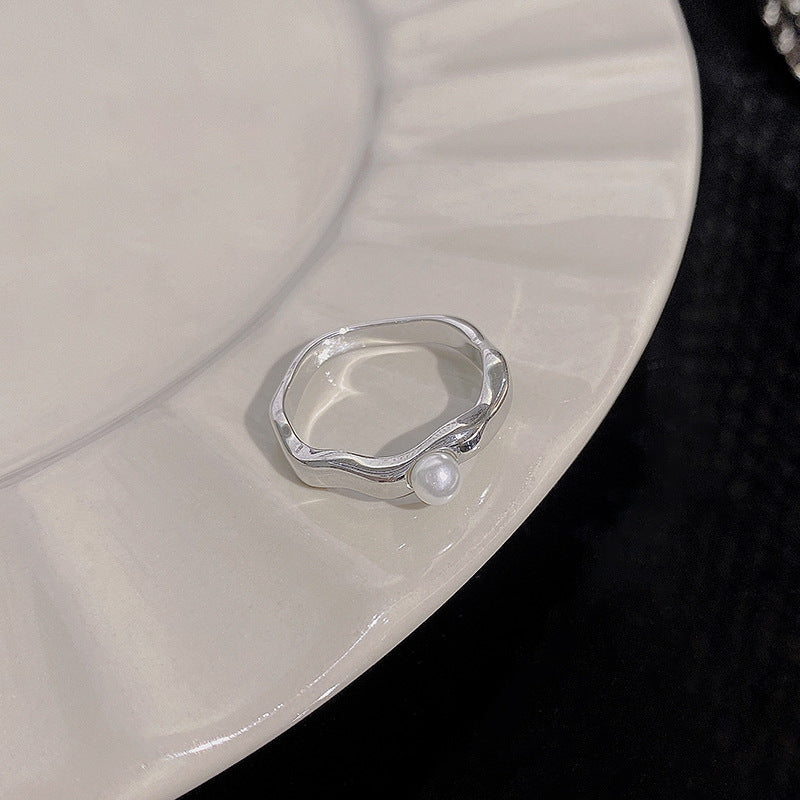 Ins style silver zircon rings luxury open adjustable size rings